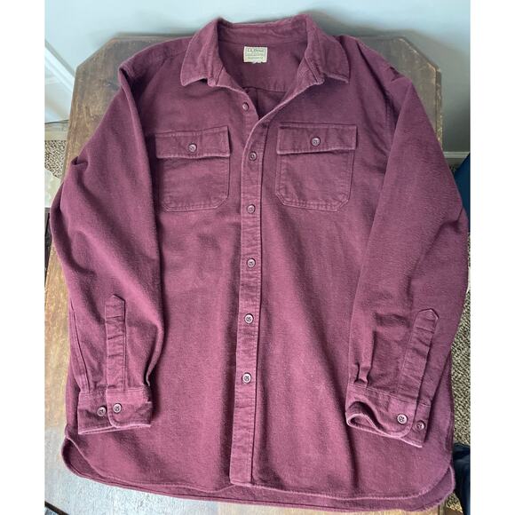 VTG L.L. Bean Men's Chamois Thick Flannel Shirt Size XL Work Outdoor Wear Fish - Picture 7 of 10